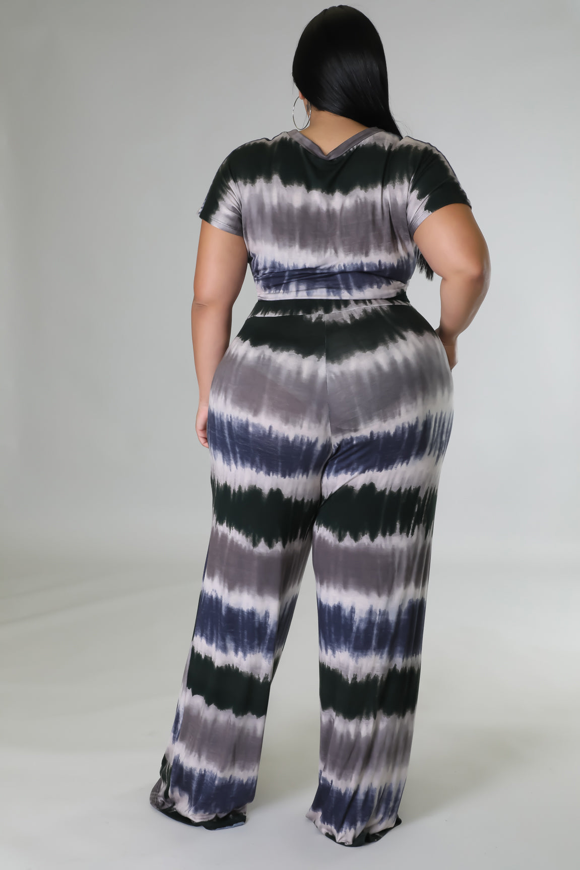 Multi Print Pants Set (Plus Size)
