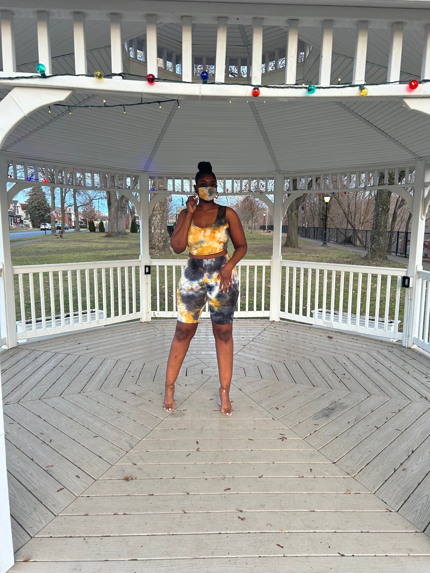 3 Piece Tye Dye Short Set (Plus)